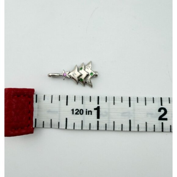 Tiffany & Co. 18k Christmas Tree Charm White Gold w/Sapphire Diamond Tsavorite - Picture 5 of 8